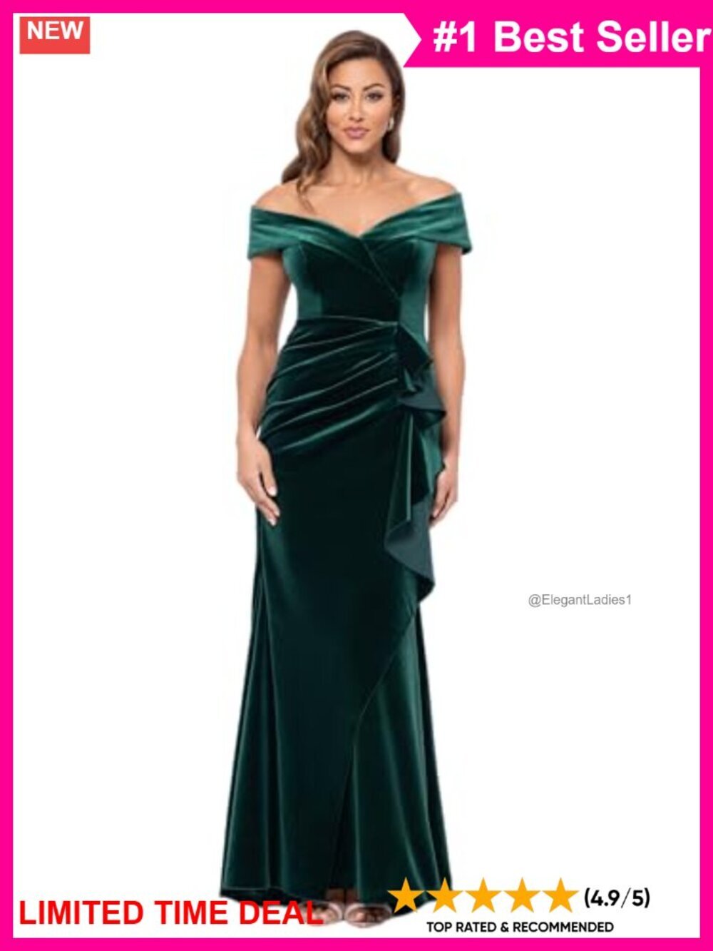 Velvet Off Shoulder Sweetheart Evening Gown Ruching Ruffle Formal Dress